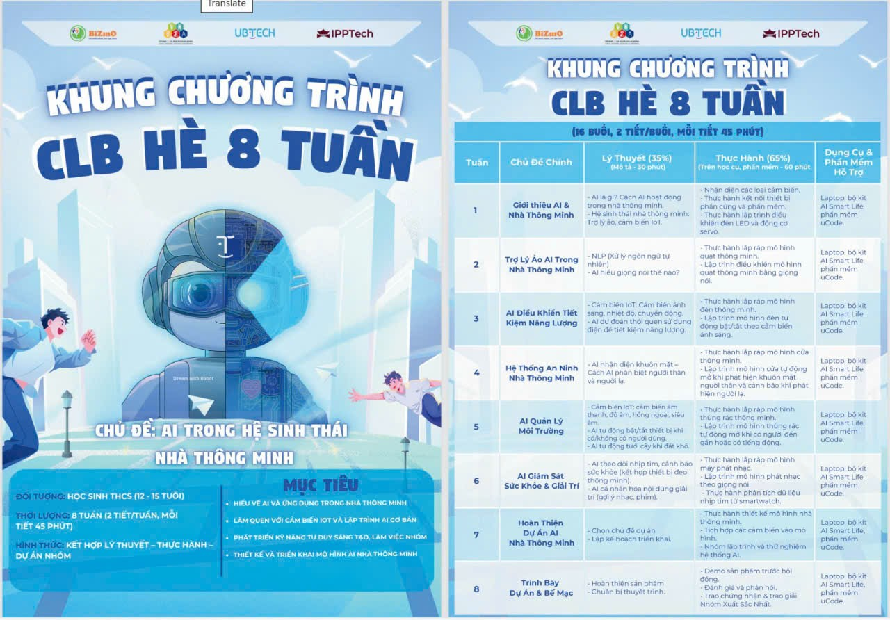 CHƯƠNG TRÌNH CẤP THCS – AI TRONG HỆ SINH THÁI NHÀ THÔNG MINH
